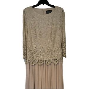 Alex Evening Lace Chiffon Dress. Size 12, Tea Lenght